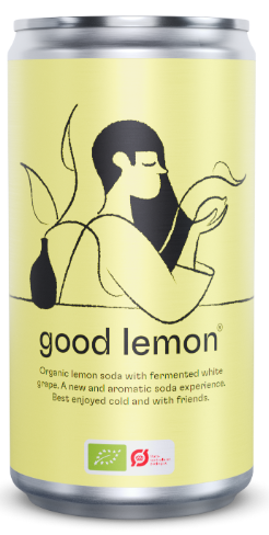 good lemon Organic lemon soda with fermented white grape